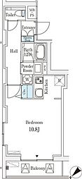 ロイジェント銀座 ワンルームの間取図画像
