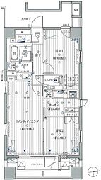 コスモグラシア芝大門 2LDKの間取図画像