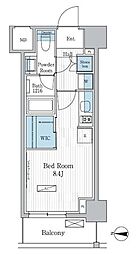 パークアクシス東陽町レジデンス ワンルームの間取図画像