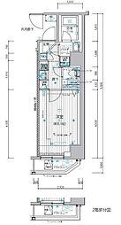 メインステージ入谷3 1Kの間取図画像