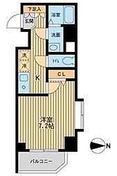 ドゥーエ東陽町 1Kの間取図画像