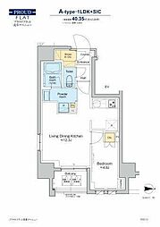 プラウドフラット浅草アベニュー 1LDKの間取図画像