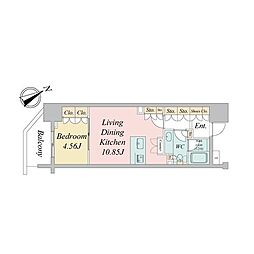 ニューシティアパートメンツトゴシ 1LDKの間取図画像