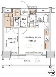 ブランシエスタ木場 1LDKの間取図画像