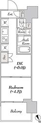 ウエリスアーバン水天宮前 1DKの間取図画像