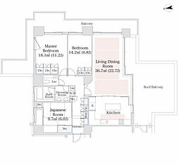 泉ガーデンレジデンス 3LDKの間取図画像