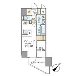 アジールコート町屋 1DKの間取図画像