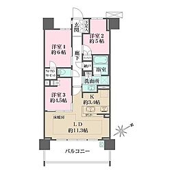 プレミスト王子神谷 3LDKの間取図画像