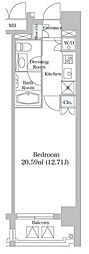 レジディア市ヶ谷2 1Kの間取図画像