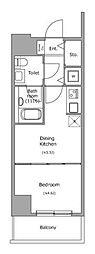 BRICKRESIDENCE築地明石町 1DKの間取図画像