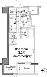 パークハビオ日本橋蛎殻町 1Kの間取図画像