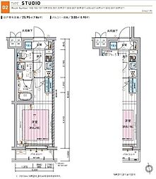 メインステージ板橋蓮根2 1Kの間取図画像