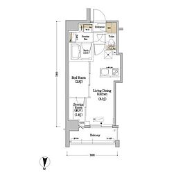 URBANEX市谷本村町 1SLDKの間取図画像