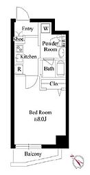 グランパセオ新宿河田町 1Kの間取図画像
