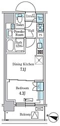 PARKAXIS板橋本町ステーションゲート 1DKの間取図画像