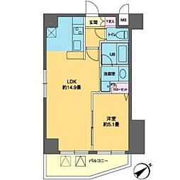 カスタリア北上野 1LDKの間取図画像