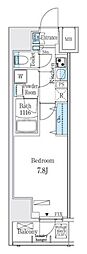 RESIDIA大手町北 1Kの間取図画像