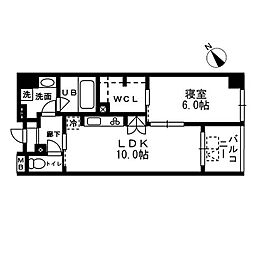 レジディア日本橋浜町 1LDKの間取図画像