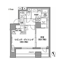 パークハビオ八丁堀 1LDKの間取図画像