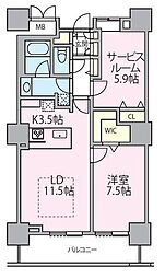 ロイヤルパークスタワー南千住 1SLDKの間取図画像