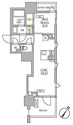 テラス神田猿楽町 1LDKの間取図画像