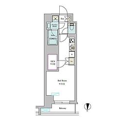 Brilliaist池尻大橋 ワンルームの間取図画像