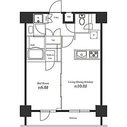 スクエア渋谷 1LDKの間取図画像