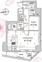 JR総武線 浅草橋駅 徒歩5分の賃貸マンション 10階1LDKの間取り