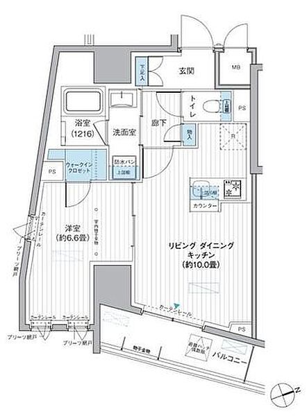 東京都台東区駒形１丁目(賃貸マンション1LDK・8階・42.49㎡)の写真 その2