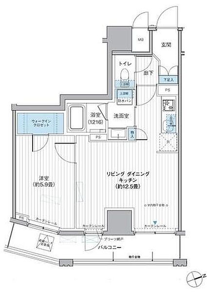 東京都台東区駒形１丁目(賃貸マンション1LDK・8階・43.37㎡)の写真 その2