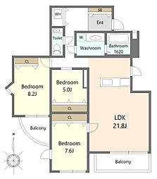 オリエントロイヤルハウス経堂 3LDKの間取図画像