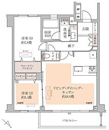 南平台ハウス 2LDKの間取図画像