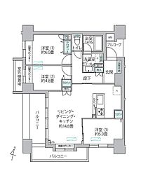 プラウド相模大野マークス 3LDKの間取図画像