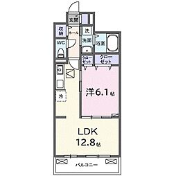 ブランノワレ 1LDKの間取図画像