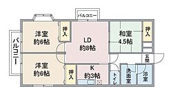 コートグランディア一ツ家 3LDKの間取図画像