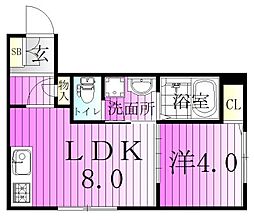 THE BASE 神明 1LDKの間取図画像
