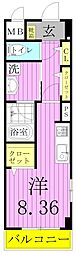シャトレエレガン 1Kの間取図画像