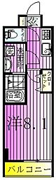 LEXE綾瀬 1Kの間取図画像