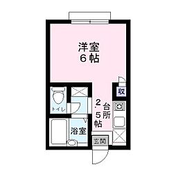 ヒルズペガサス ワンルームの間取図画像