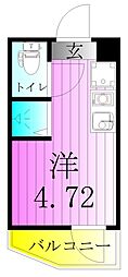 Cubekanamachi5 ワンルームの間取図画像