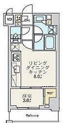 クレストコート北千住レジデンス 1LDKの間取図画像