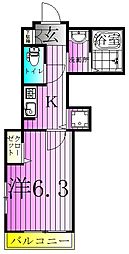 MAISONFORTUNA 1Kの間取図画像