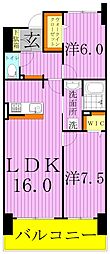 ロイヤルパーリスリバーサイド 2LDKの間取図画像