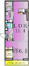 アヴァンス八潮A 1LDKの間取図画像