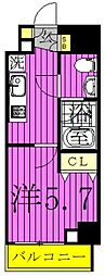 AZEST北千住 1Kの間取図画像