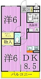 リヴェール 2DKの間取図画像