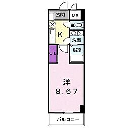 カルナック石鍋 1Kの間取図画像