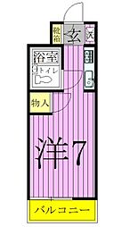 日神パレス竹の塚 ワンルームの間取図画像