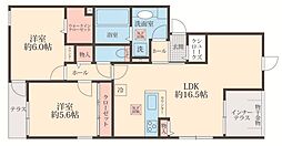 LULU西尾久 2LDKの間取図画像