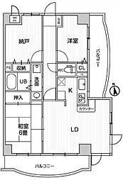 リレント谷塚 2SLDKの間取図画像